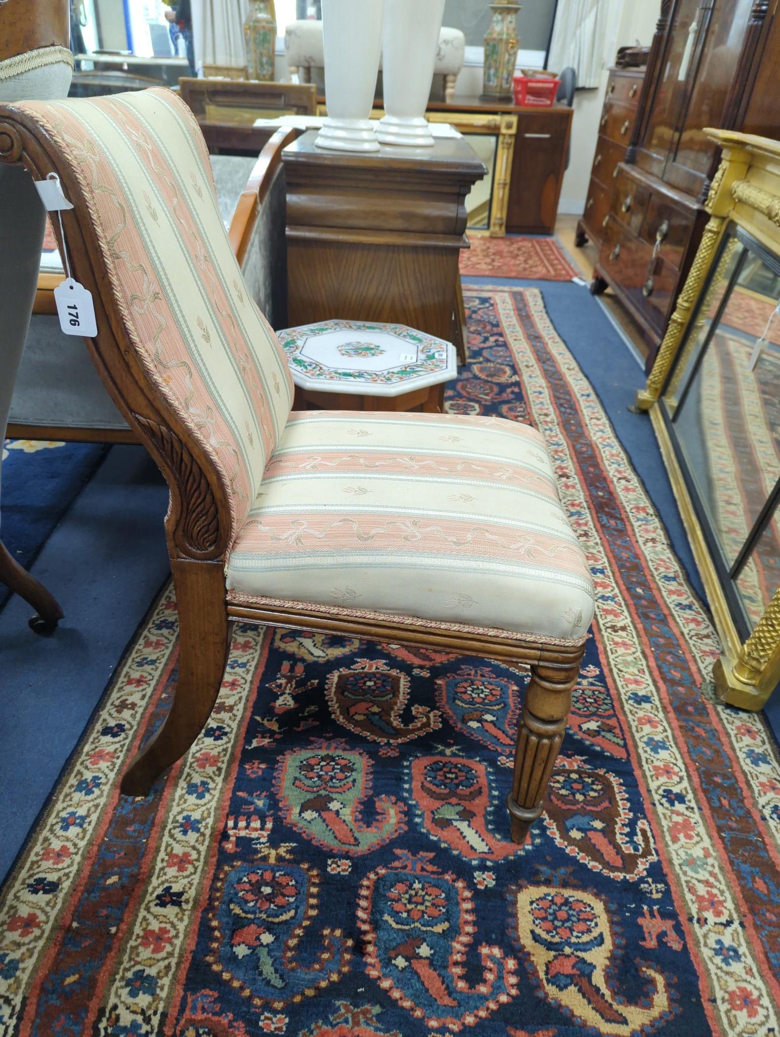 A single Regency mahogany upholstered side chair